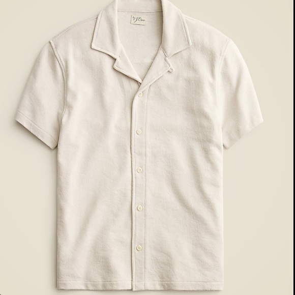 J. Crew Other - J Crew Textured camp-collar sweater-tee Medium Ivory